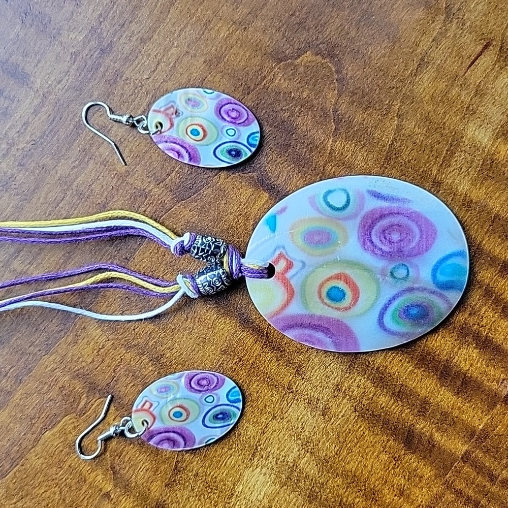 Y2K SHELL 3-PIECE EARRING PENDANT SET
